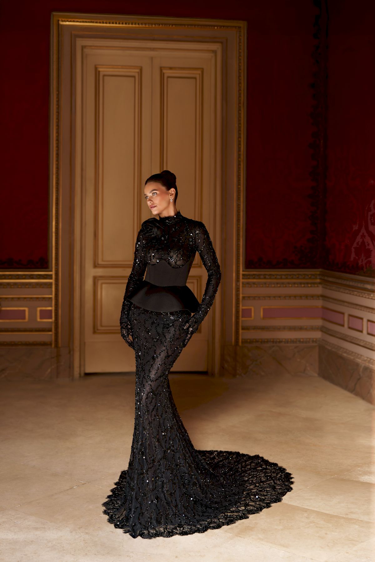 Schwarzes Meerjungfrau Brautkleid Doddi von Anna Sposa bei Hoffmann Braut in Beilngries