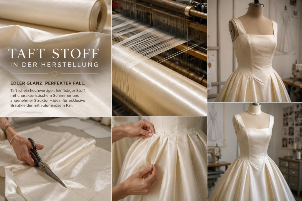 Warum sind manche Brautkleider so teuer? Hier ein wunderschöner Taft Stoff