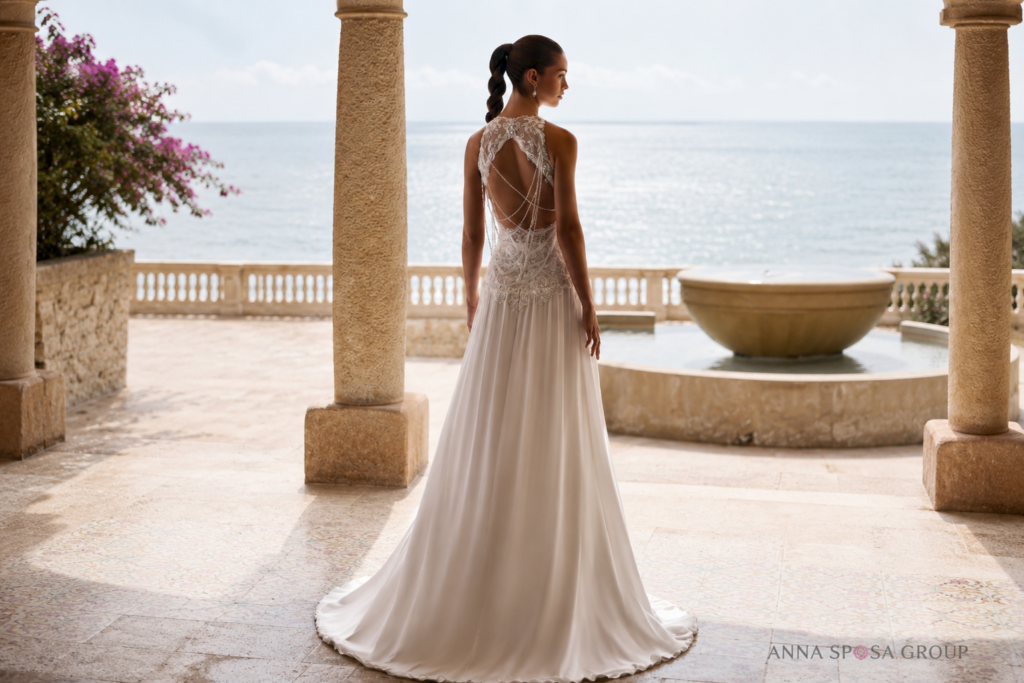Brautkleid offener Rücken mit individueller Konstruktion für mehr Halt.