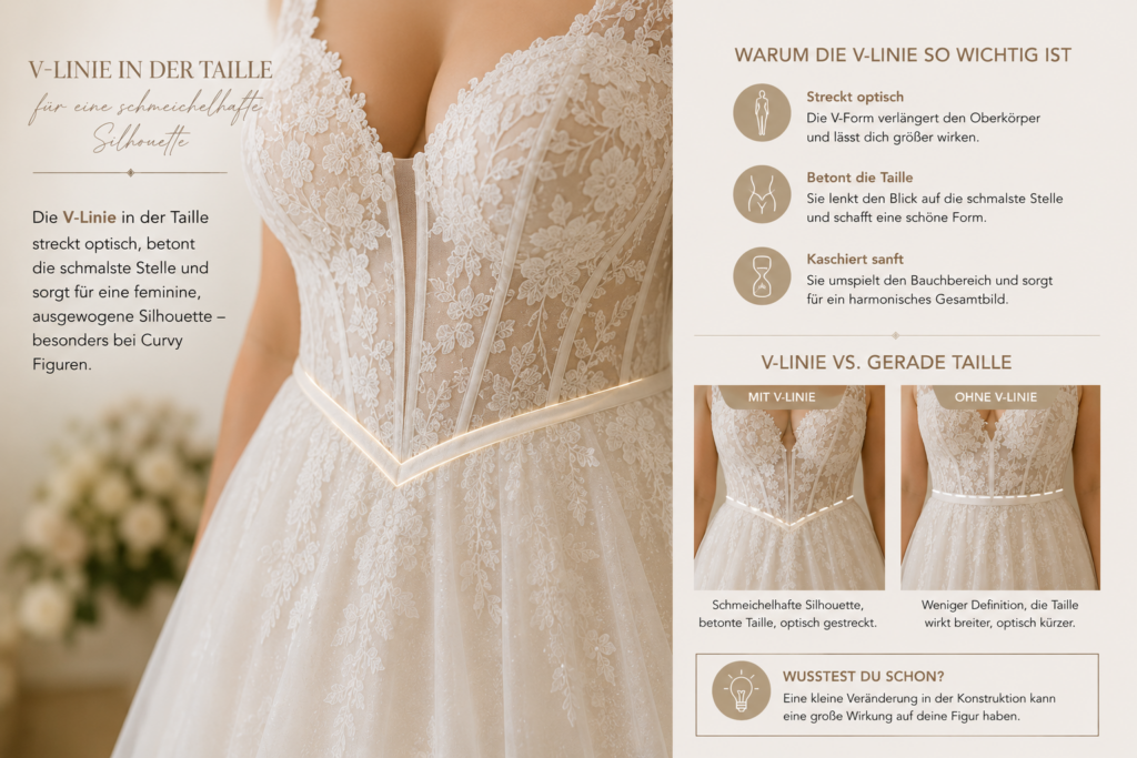 Curvy Brautkleid und die beliebte V-Linie 