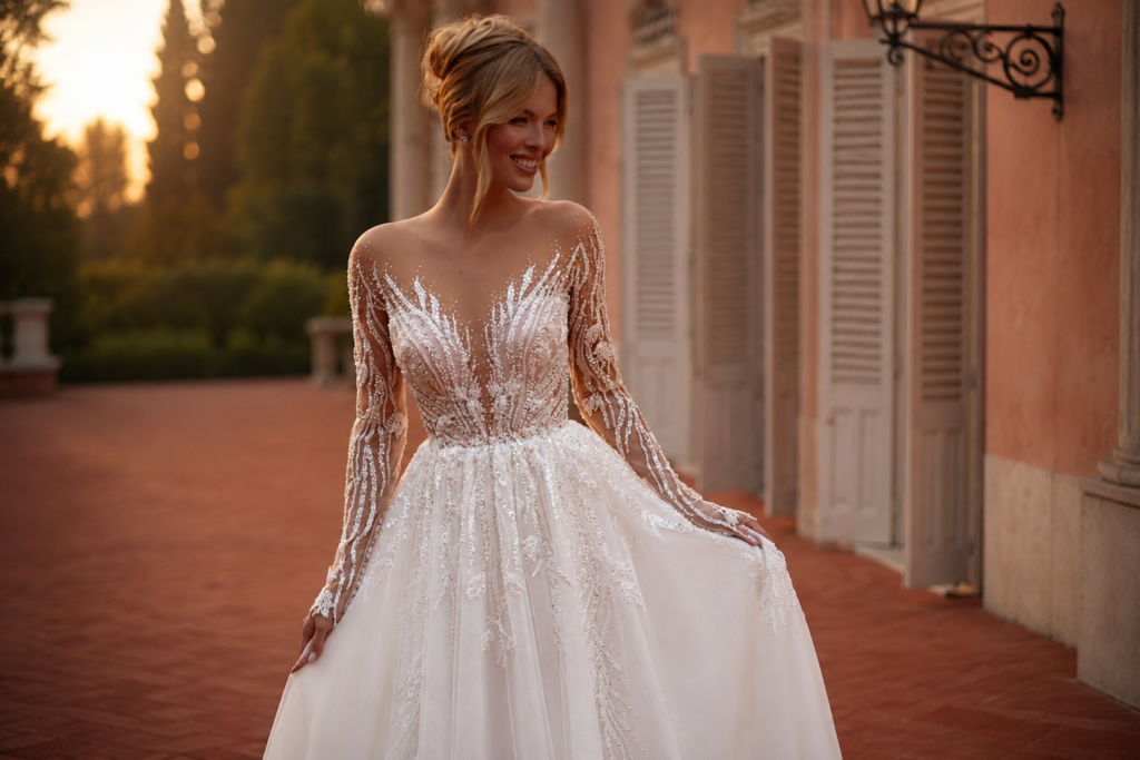 Brautkleid Ivanna von Anna Sposa mit transparenter Korsage für mehr Halt 